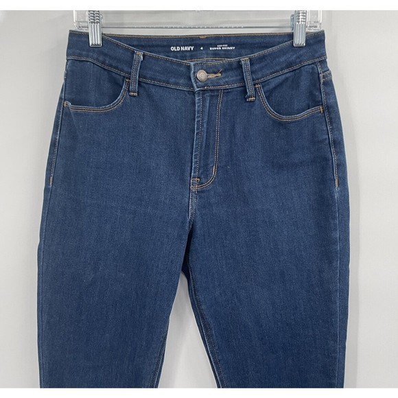 Old Navy Jeans Super‎ Skinny Size 4 Stretch Dark Blue Wash Women's Jeans - Picture 2 of 7